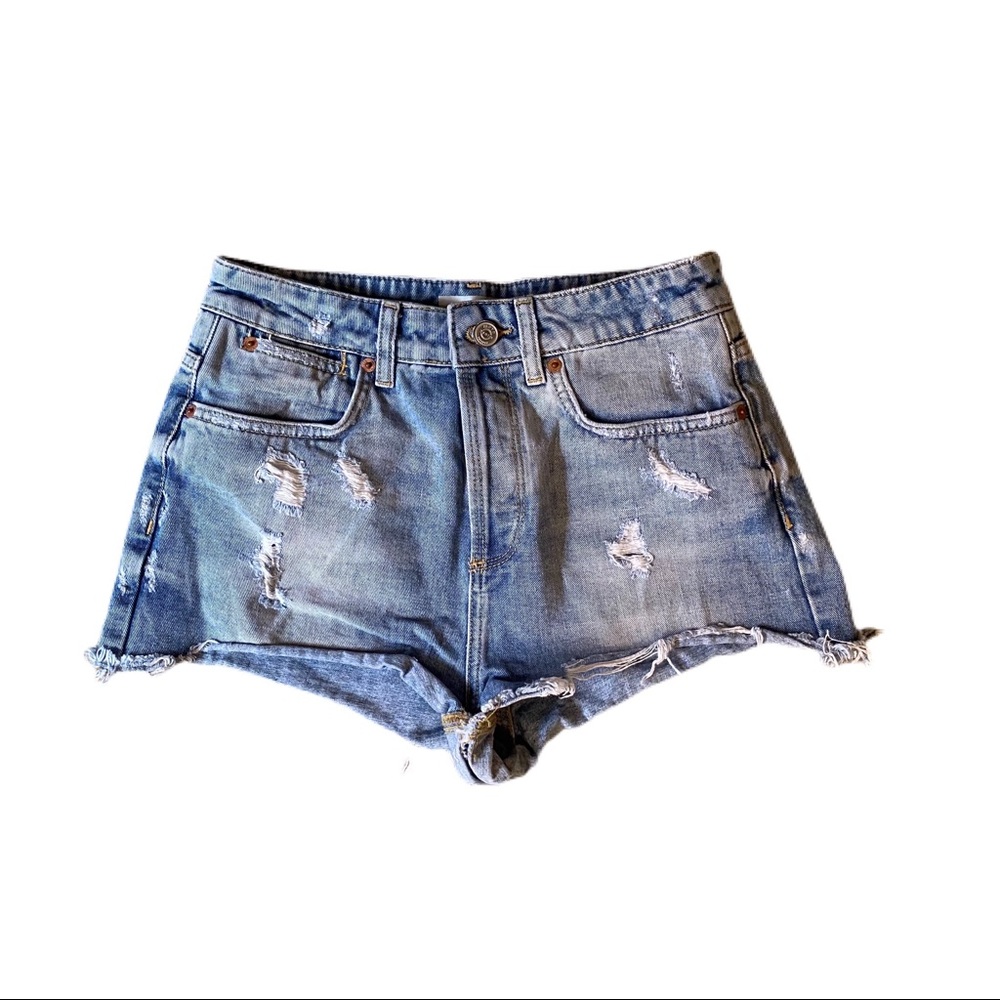 Topshop Moto Denim Shorts Sz 6